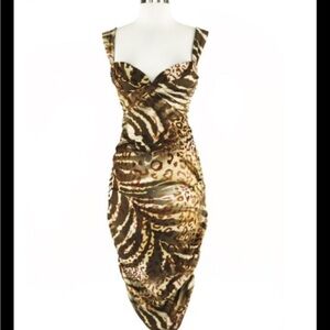 Marciano Dress S leopard print cocktail S dinner Date Sexy Dress
